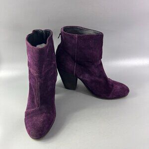 RAG & BONES PURPLE SUEDE BOOTIES, WOMEN'S SIZE  US 10
